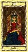 Justice Tarot card in Medieval Scapini Tarot deck