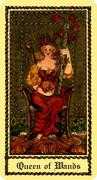 Queen of Wands Tarot card in Medieval Scapini deck