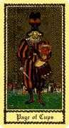 Page of Cups Tarot card in Medieval Scapini deck