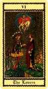 The Lovers Tarot card in Medieval Scapini deck