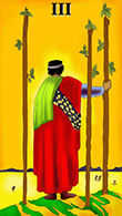 Three of Wands Tarot card in Melanated Classic Tarot Tarot deck