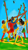 Five of Wands Tarot card in Melanated Classic Tarot Tarot deck