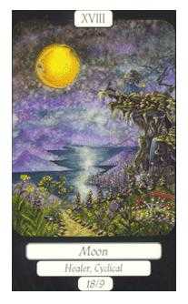 The Moon Tarot card in Merry Day Tarot deck