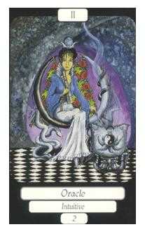 The High Priestess Tarot card in Merry Day Tarot deck