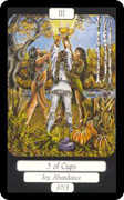 Three of Cups Tarot card in Merry Day deck