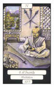 Four of Swords Tarot card in Merry Day Tarot deck