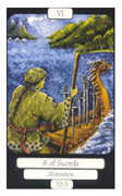 Six of Swords Tarot card in Merry Day Tarot deck