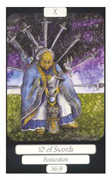 Ten of Swords Tarot card in Merry Day Tarot deck