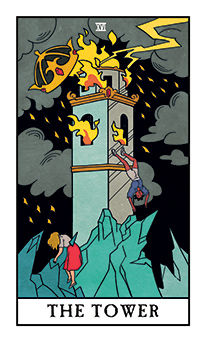 The Tower Tarot card in Modern Witch Tarot deck