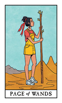 Page of Wands Tarot card in Modern Witch Tarot deck