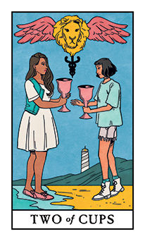 Two of Cups Tarot card in Modern Witch Tarot deck