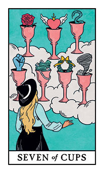 Seven of Cups Tarot card in Modern Witch Tarot deck