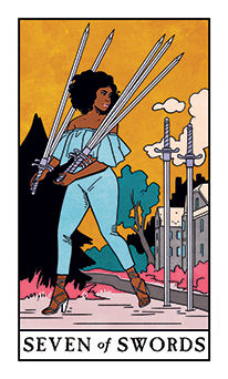 Seven of Swords Tarot card in Modern Witch Tarot deck