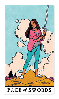 Page of Swords Tarot card in Modern Witch Tarot deck