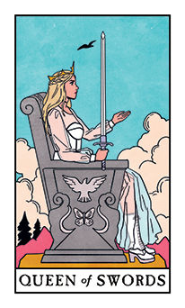 Queen of Swords Tarot card in Modern Witch Tarot deck