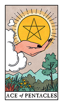 Ace of Pentacles Tarot card in Modern Witch Tarot deck
