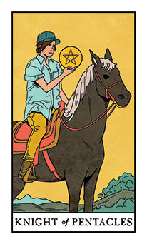 Knight of Pentacles Tarot card in Modern Witch Tarot deck