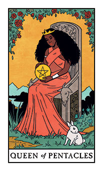 Queen of Pentacles Tarot card in Modern Witch Tarot deck