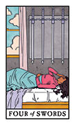 Four of Swords Tarot card in Modern Witch deck