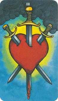 Three of Swords Tarot card in Morgan-Greer Tarot deck