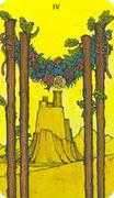 Four of Wands Tarot card in Morgan-Greer deck