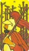 Nine of Wands Tarot card in Morgan-Greer deck