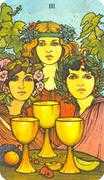 Three of Cups Tarot card in Morgan-Greer Tarot deck