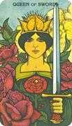 Queen of Swords Tarot card in Morgan-Greer deck