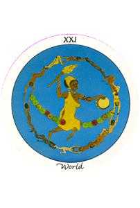 The World Tarot card in Motherpeace Tarot Tarot deck