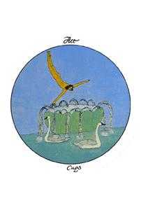 Ace of Cups Tarot card in Motherpeace Tarot Tarot deck