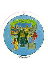 The Hierophant Tarot card in Motherpeace Tarot Tarot deck