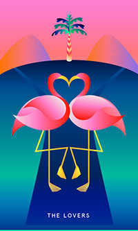 The Lovers Tarot card in Mystic Mondays Tarot deck