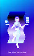 The High Priestess Tarot card in Mystic Mondays Tarot deck