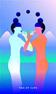 Two of Cups Tarot card in Mystic Mondays Tarot deck
