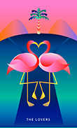 The Lovers Tarot card in Mystic Mondays Tarot deck