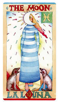 The Moon Tarot card in Napo Tarot Tarot deck