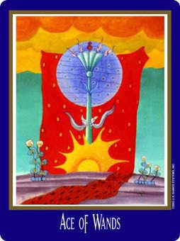 Ace of Wands Tarot card in New Century Tarot deck