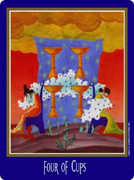 Four of Cups Tarot card in New Century Tarot deck