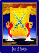 Two of Swords Tarot card in New Century Tarot deck