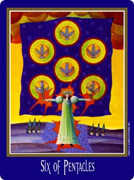 Six of Coins Tarot card in New Century deck