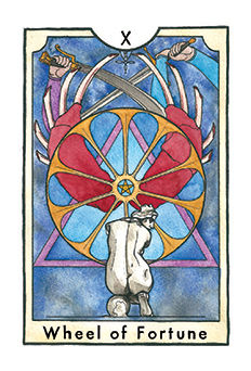 Wheel of Fortune Tarot card in New Chapter Tarot deck