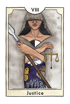 Justice Tarot card in New Chapter Tarot deck
