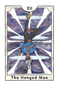 The Hanged Man Tarot card in New Chapter Tarot deck