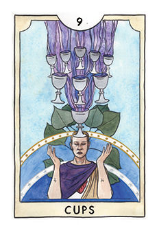 Nine of Cups Tarot card in New Chapter Tarot deck