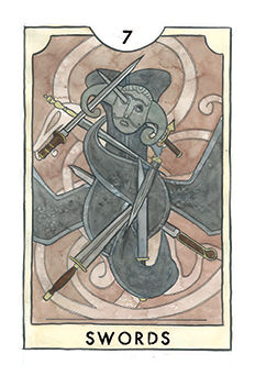 Seven of Swords Tarot card in New Chapter Tarot deck