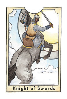 Knight of Swords Tarot card in New Chapter Tarot deck