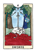 Six of Swords Tarot card in New Chapter deck