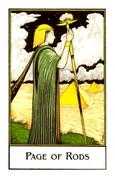 Page of Rods Tarot card in The New Palladini Tarot deck