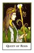 Queen of Rods Tarot card in The New Palladini Tarot deck