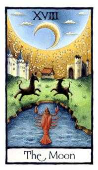 The Moon Tarot card in Old English Tarot deck